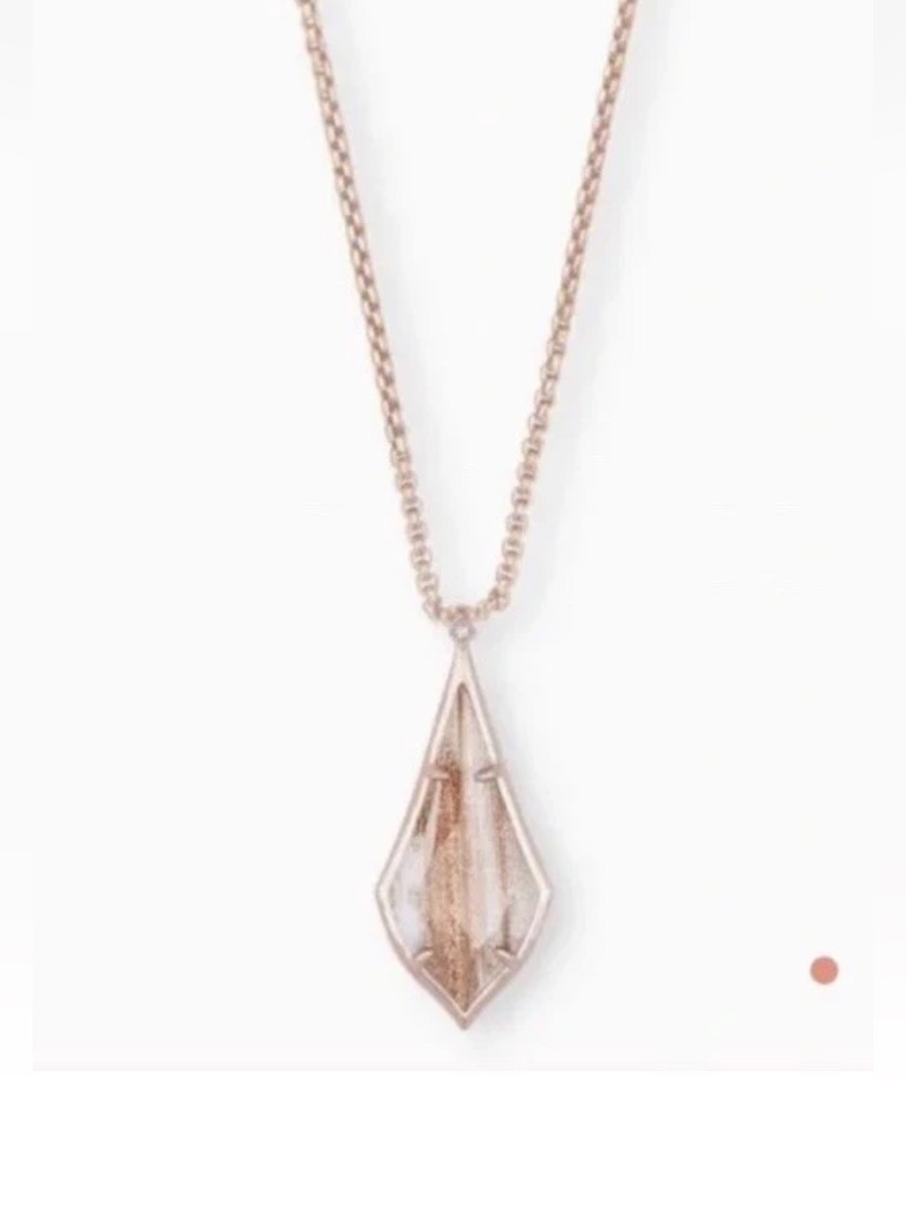 Kendra Scott Olivia Rose Gold Long Pendant Necklace in Gold Dusted Glass